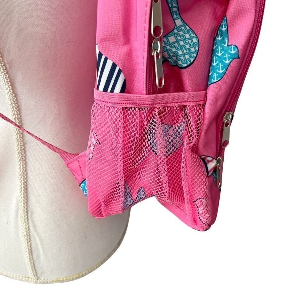 NWT Pink Bird Print Nylon Backpack - Picture 3 of 7